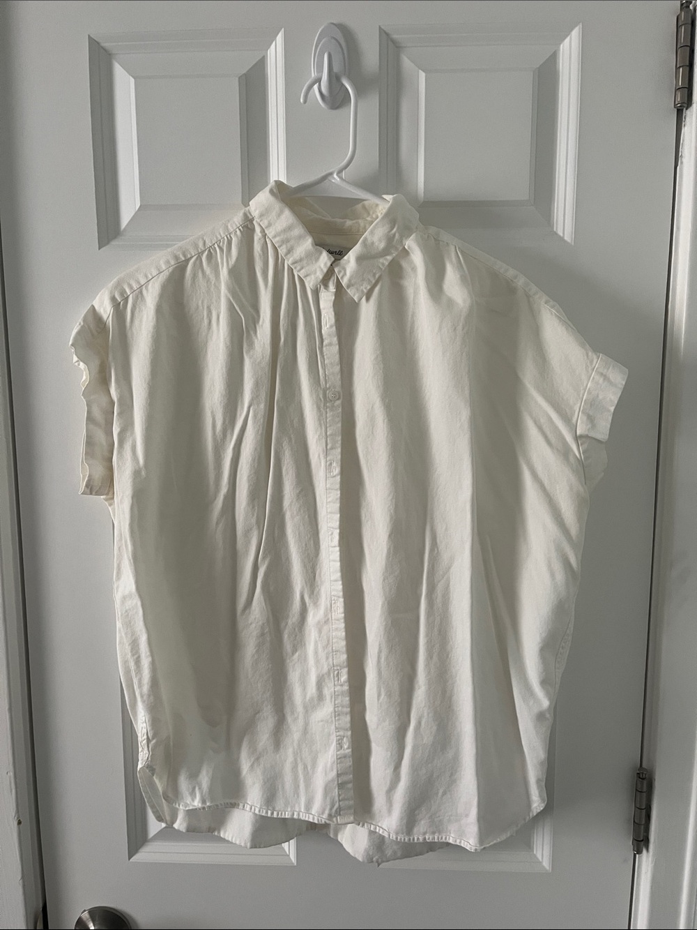 Madewell Central Shirt White Short-Sleeve Boxy Button-Down
